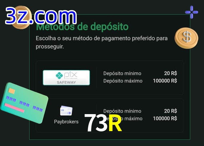 O cassino 73R oferece uma grande variedade de métodos de pagamento